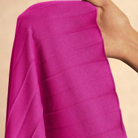 Hot Pink Casual Women's Pleated Elastic Waist Wide-Leg Pants - Picture 8 of 8